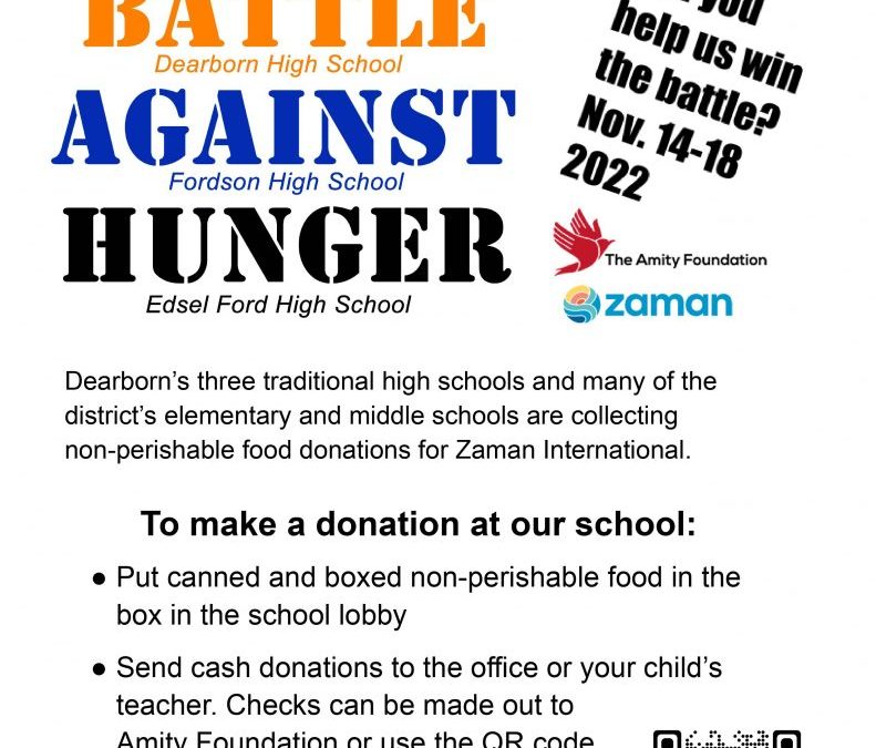 Battle Against Hunger; 11/14 – 11/18