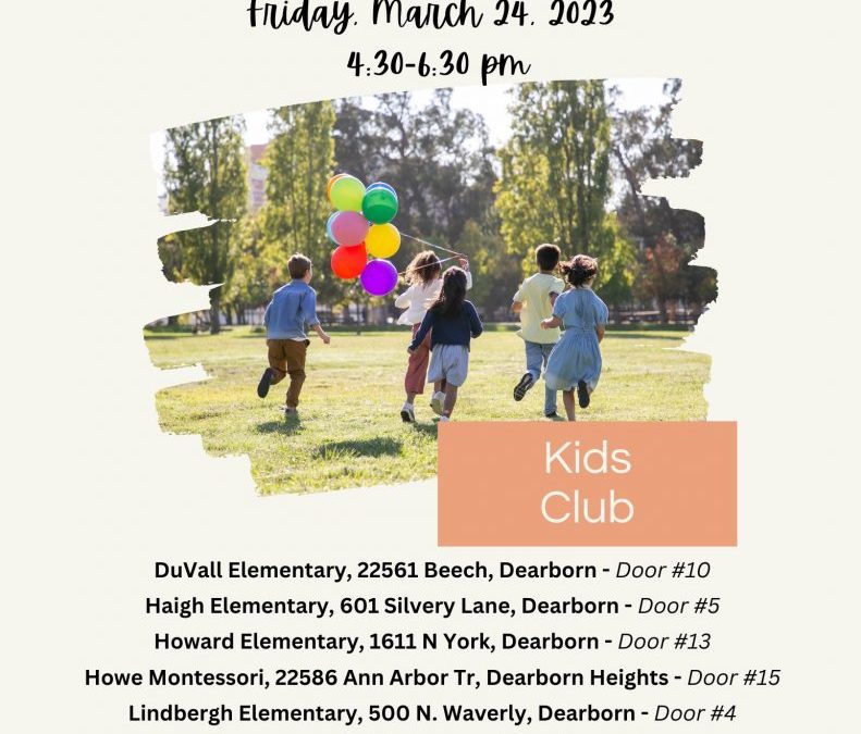 Open house for Kids Club childcare on Friday, March 24