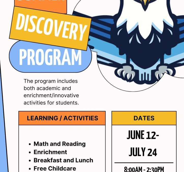 Reminder! The last day to register for the Summer Discovery Program is this Friday!
